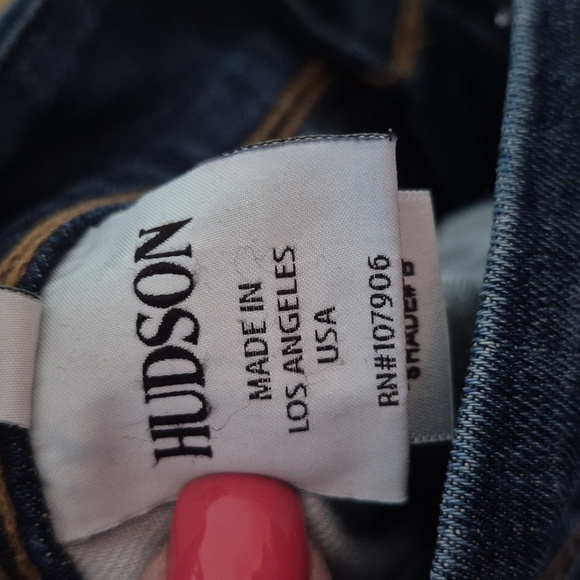 Hudson Beth Crop Baby Boot Cut Jeans Medium Wash Flap Pocket Size 29 - Picture 8 of 9